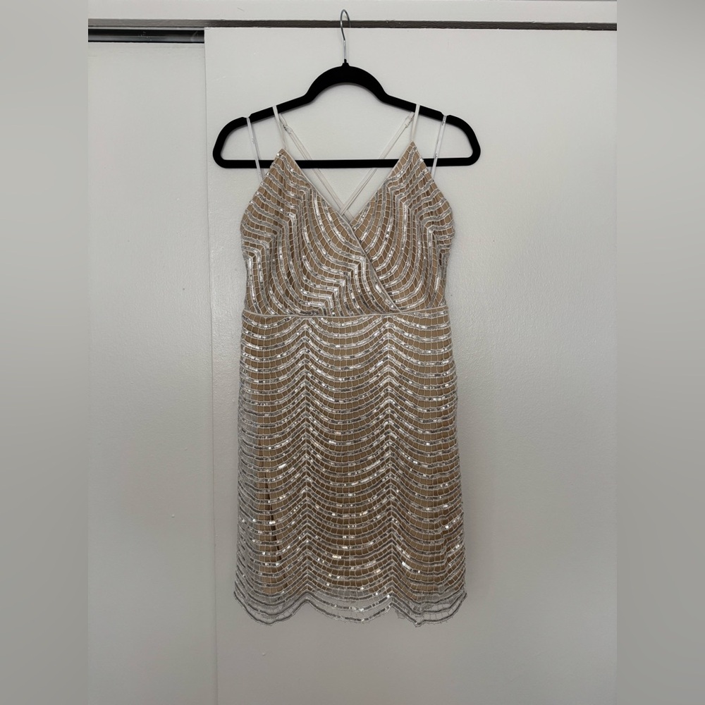 Silver Sequin Party Dress